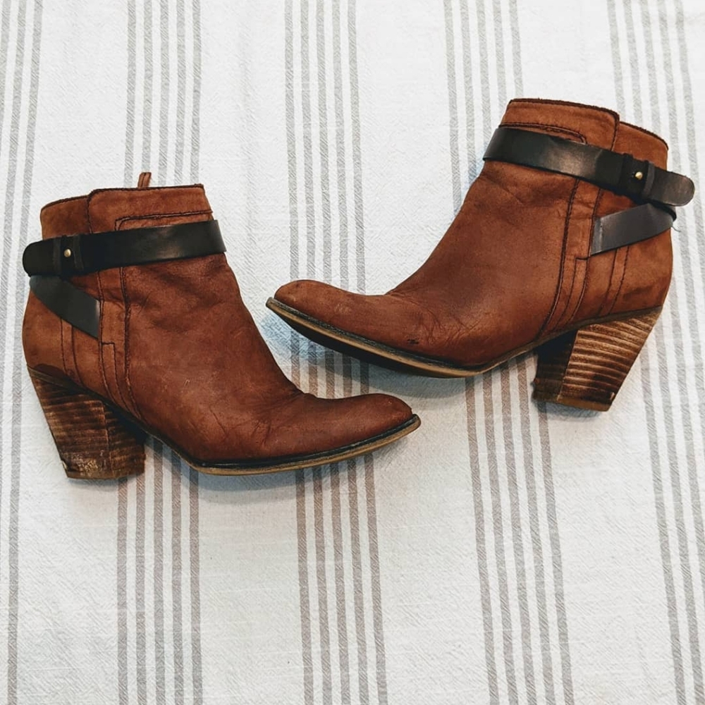 SOLD Brown Faux-suede Booties